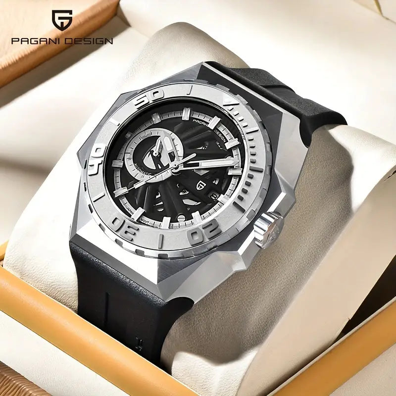 Reloj automático de cristal de zafiro para hombre de PAGANI DESIGN