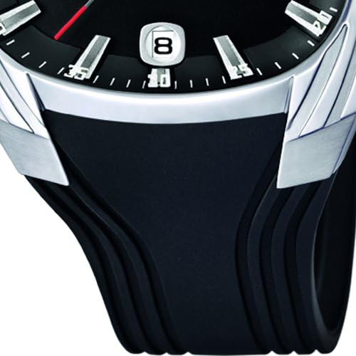 LOTUS Reloj Hombre 15756/1 Outlet Caja de Acero Inoxidable 316l Plateado Correa de Caucho Negro