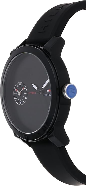 Tommy Hilfiger Reloj Analógico de Cuarzo para hombre con Correa en silicona Negro -