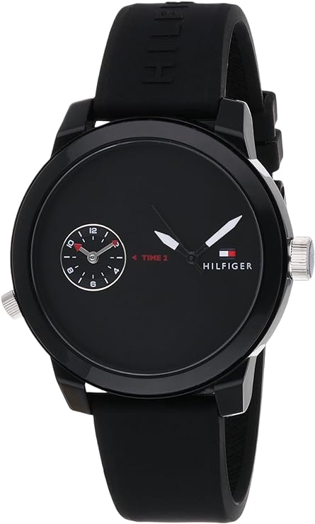 Tommy Hilfiger Reloj Analógico de Cuarzo para hombre con Correa en silicona Negro -