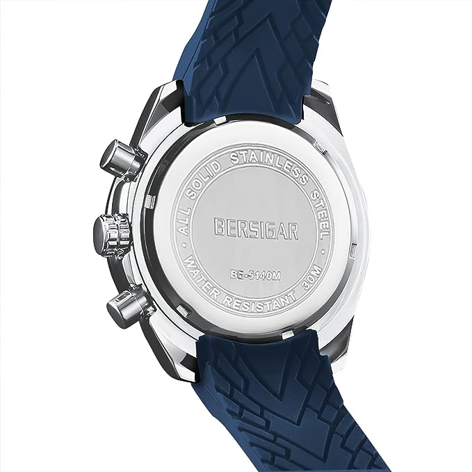 BERSIGAR Reloj cronógrafo analógico de Cuarzo para Hombre, diseño de Moda, 30 m, Impermeable, Elegante, Regalo para Hombre