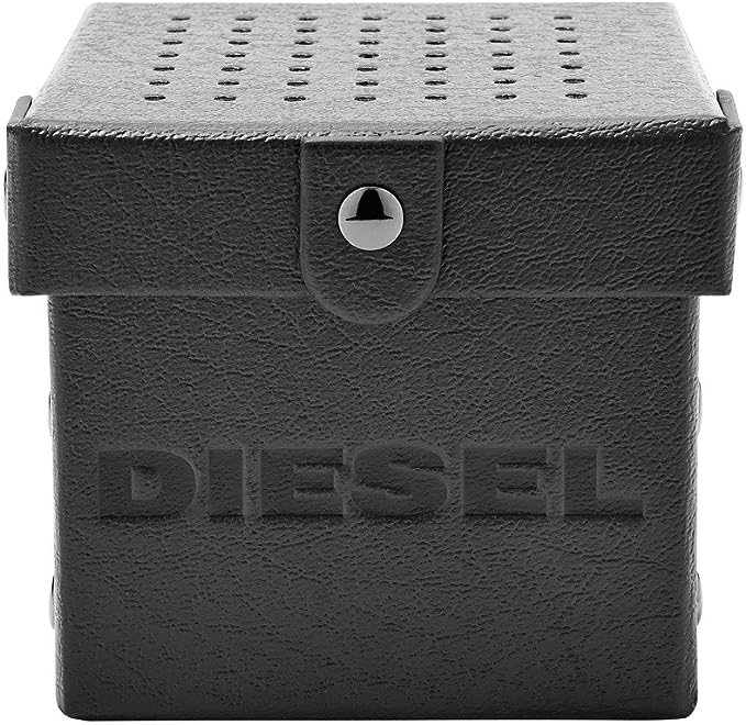 Diesel Reloj para hombre Overflow, movimiento cronógrafo, caja de acero negro de 49 mm con correa de acero, DZ4316