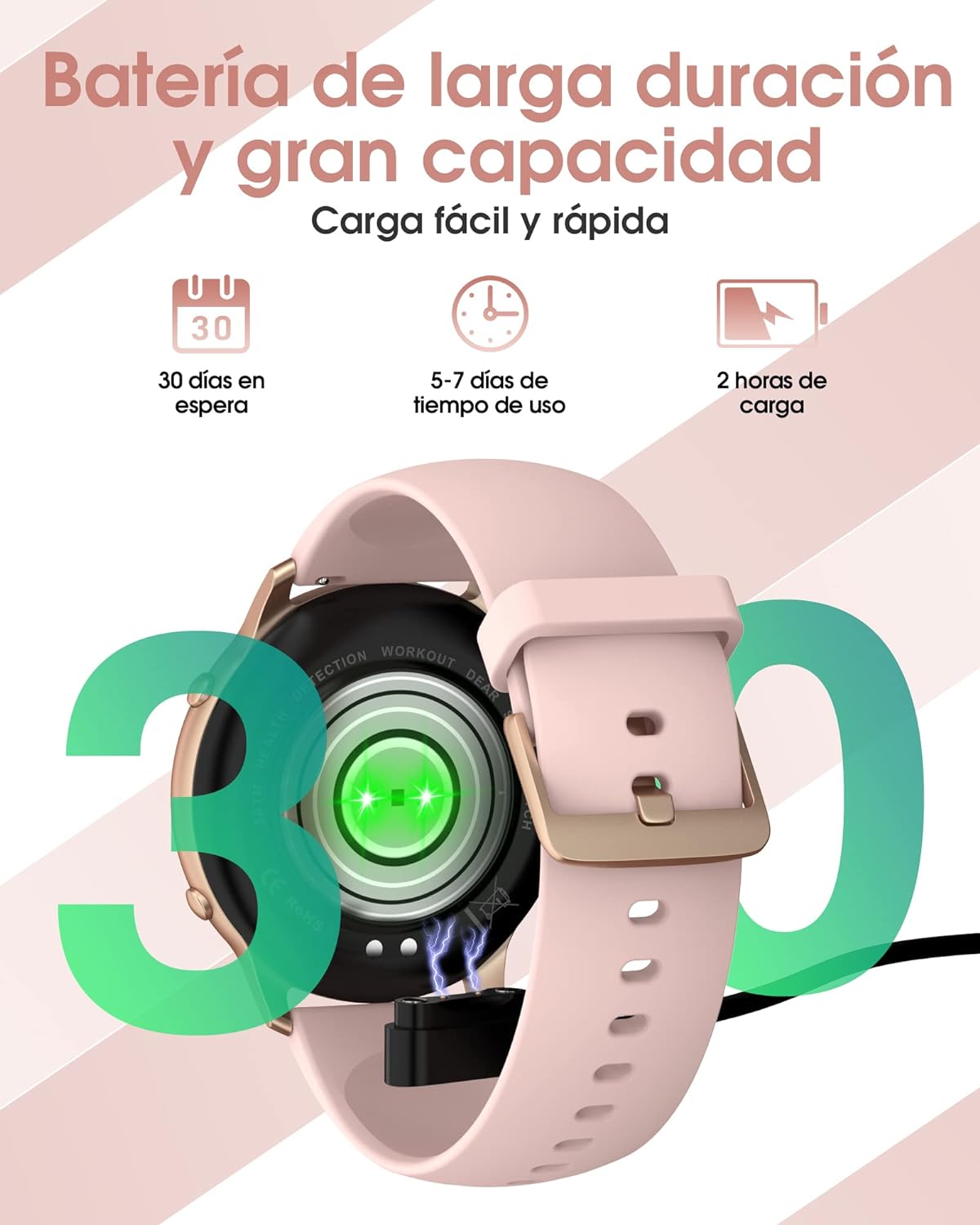 Reloj Inteligente Mujer, IP68 Impermeable Smartwatch Mujer, 1,3" Pantalla Táctil Reloj Deportivo Mujer, con Oxímetro, DIY Esfera Reloj, Monitor Sueño, Podómetro, Pulsómetro para Android iOS