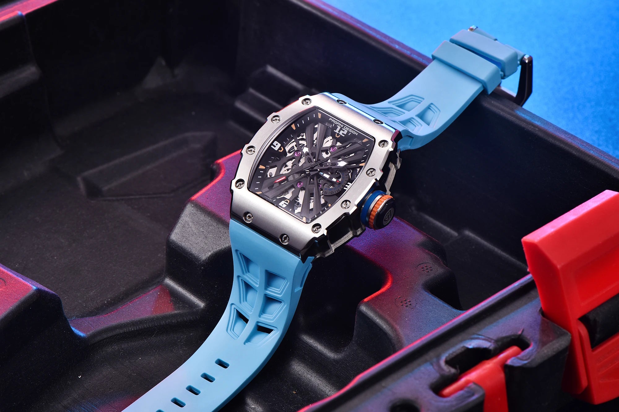 PAGANI DESIGN-reloj analógico de cuarzo para hombre, nuevo accesorio de pulsera de cuarzo resistente al agua 2024 M con movimiento VH65, complemento deportivo rectangular de cristal de zafiro, 100