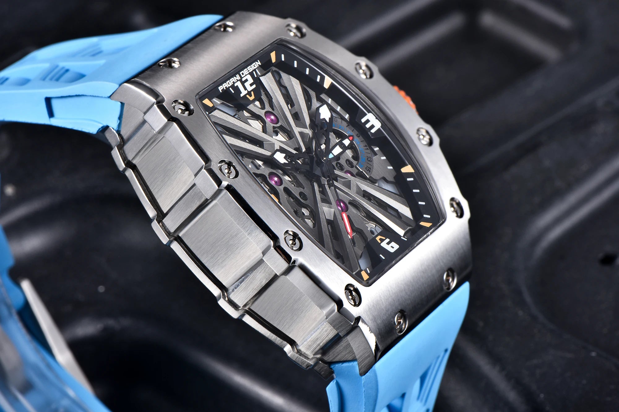 PAGANI DESIGN-reloj analógico de cuarzo para hombre, nuevo accesorio de pulsera de cuarzo resistente al agua 2024 M con movimiento VH65, complemento deportivo rectangular de cristal de zafiro, 100